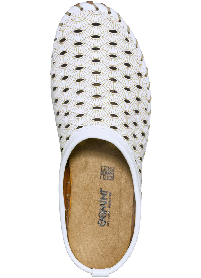 Gemini, zomerse damessabot, breedte G, met uitneembaar voetbed WIT