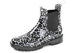 LAURA KENT, trendy regenlaarzen met uitneembare textiel binnenzool ZWART-IJSGRIJS
