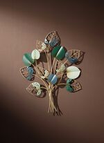 Wanddecoratie bladeren gemaakt van ijzer 