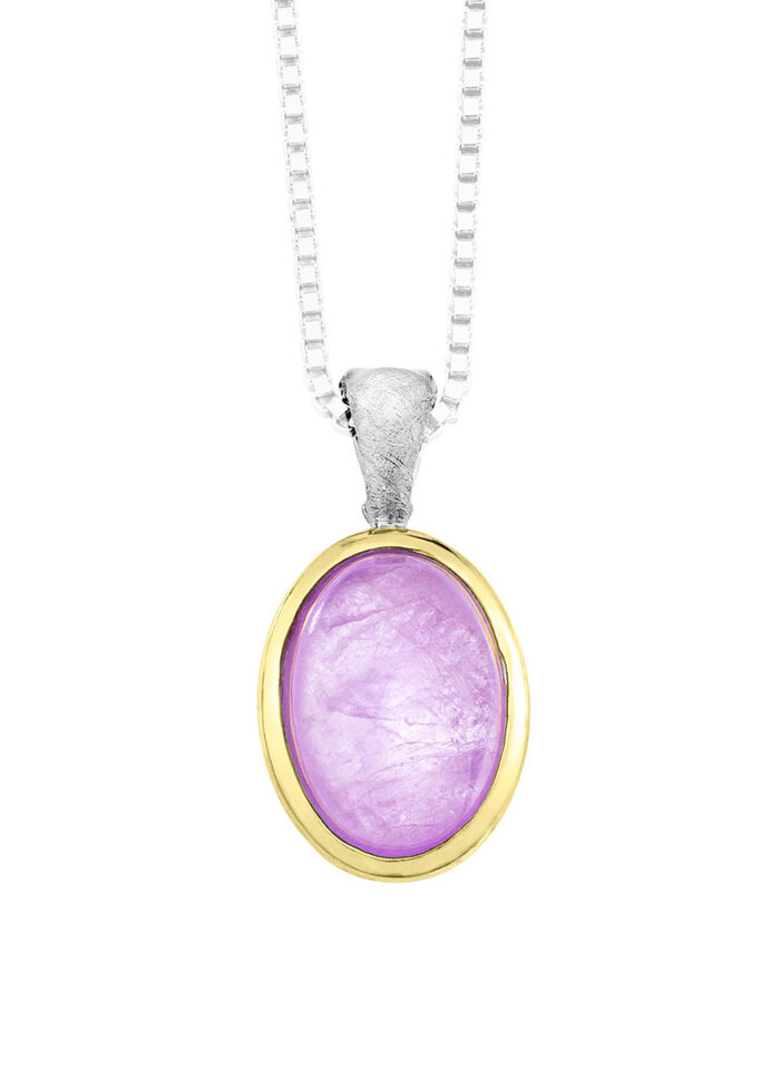 Bicolor hanger met melkachtige kunziet 