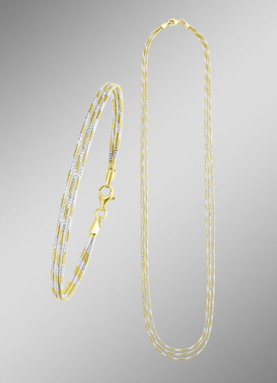 Elegante sieradenset in bicolor, 2 stuks 