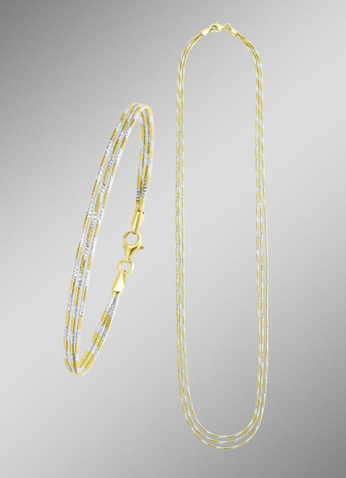 Elegante sieradenset in bicolor, 2 stuks 