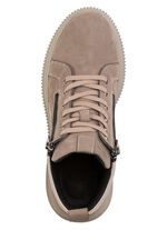 ELENA EDEN veterlaarsje van zacht nubuckleer GRIJS-TAUPE