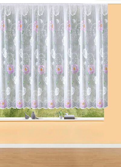 Bloemenraamrolgordijn met universeel raillint 