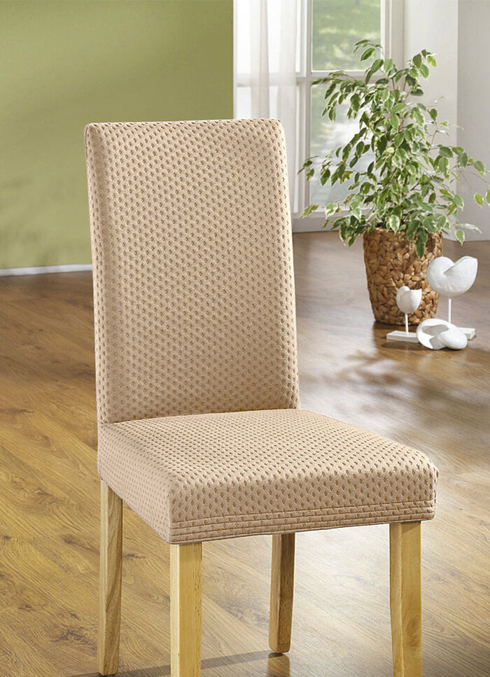 Stoelhoes van stretchmateriaal in mooie kwaliteit BEIGE