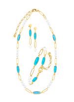 Sieradenset, 3-delig, van messing met kristalstenen 