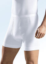 Schiesser dubbelrib onderbroek met gulp, wit 