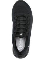 Rieker sneakers met elastische decoratieve vetersluiting ZWART