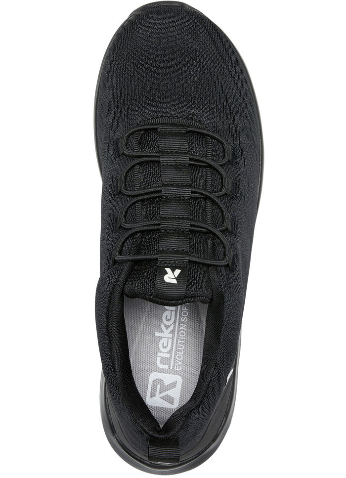 Rieker sneakers met elastische decoratieve vetersluiting ZWART