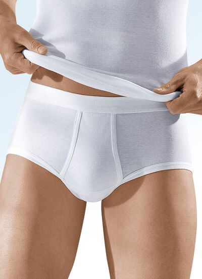 Vijf stuks slipjes van fijne rib, wit 