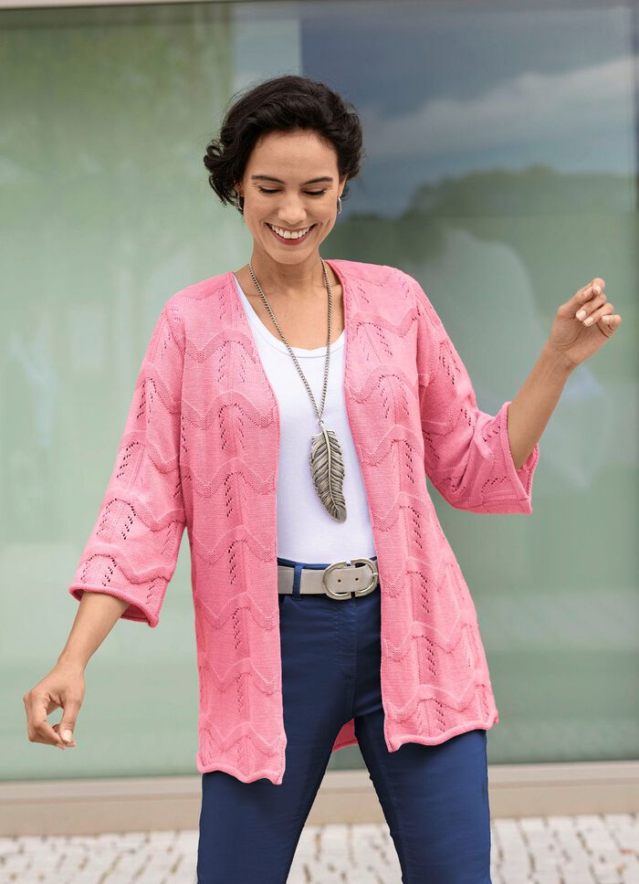 Vest met gemengd patroon in golvend ontwerp 