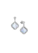 Klaveroorknopjes van zilver en parelmoer 