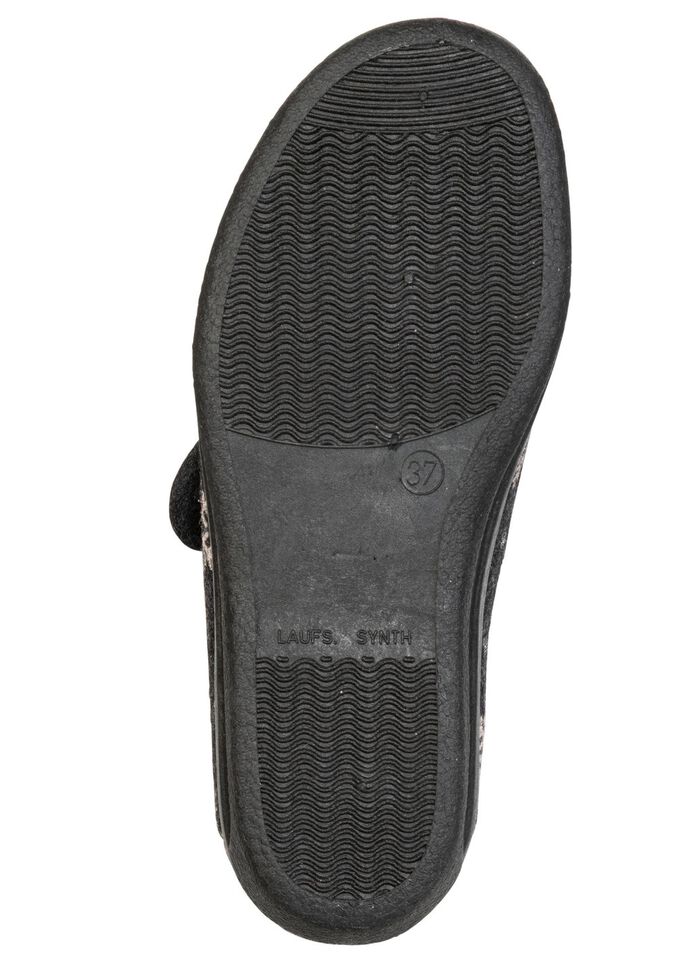 Warme damespantoffels, breedte H, met klittenbandsluiting 