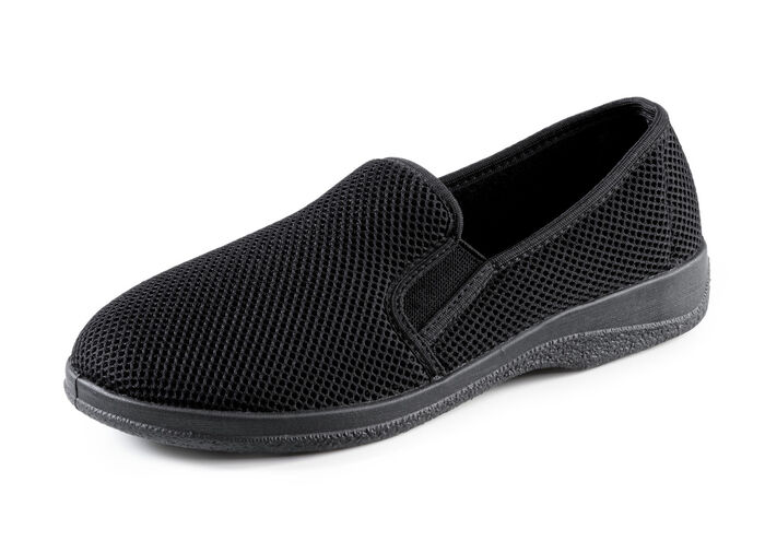 Slippers van luchtig, elastisch textielmateriaal SCHWARZ