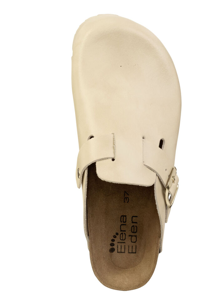 ELENA EDEN, klassieke damesklompen, breedte H, met klittenbandsluiting BEIGE