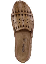Gemini, zomerse damesslippers, breedte G, met uitneembaar voetbed COGNAC