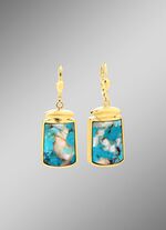 Oorbellen met geconserveerde turkoois en geconserveerde parelmoer 