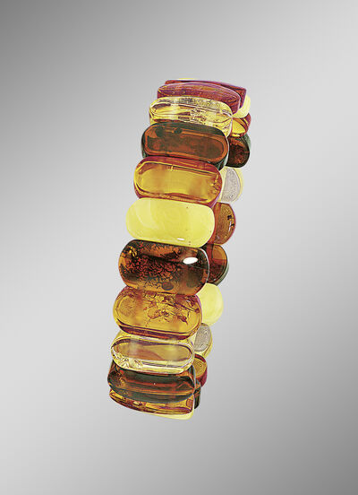 Armband, echte bonte natuurbarnstenen 