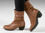 Andrea Conti, modieuze dames enkellaarsjes, winterschoenen, met rits COGNAC