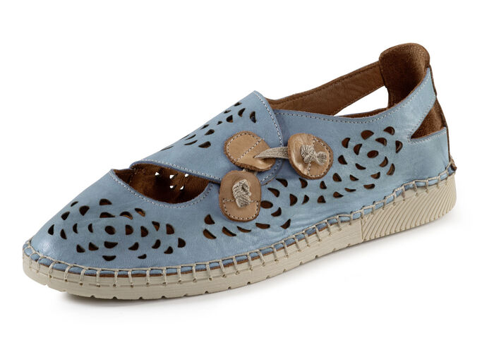 Gemini pantoffels met luchtige openingen JEANS-CAMEL