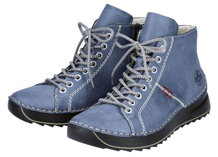 Rieker, sportieve dameslaarzen, winterschoenen, met rits BLAUW