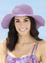 Hoed van kreukbaar papierstro met decoratief koord SERING