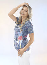 Slim shirt in 2 kleuren BLAUW-KLEURRIJK
