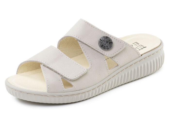 ELENA EDEN, comfortabele damesmuiltjes, breedte H, met uitneembaar voetbed BEIGE