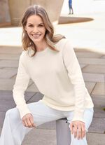 Trui met scheerwol en kasjmier ECRU