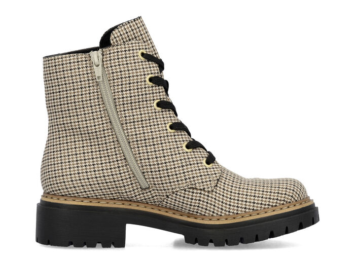 Rieker, trendy dames enkellaarsjes, winterschoenen, met rits BEIGE-SCHWARZ