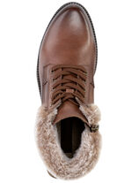 ELENA EDEN, gevoerde dames enkellaarsjes, winterschoenen, breedte G, met uitneembaar voetbed BRUIN