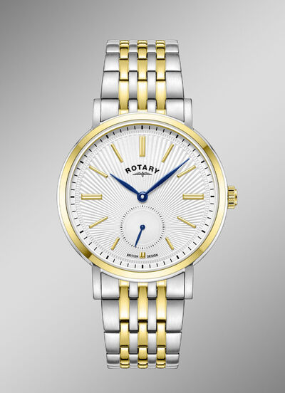 Roterend quartz herenhorloge met roestvrijstalen bandkast 