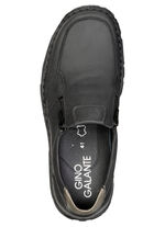 GINO GALANTE, klassieke herenpantoffels, met uitneembaar voetbed ZWART