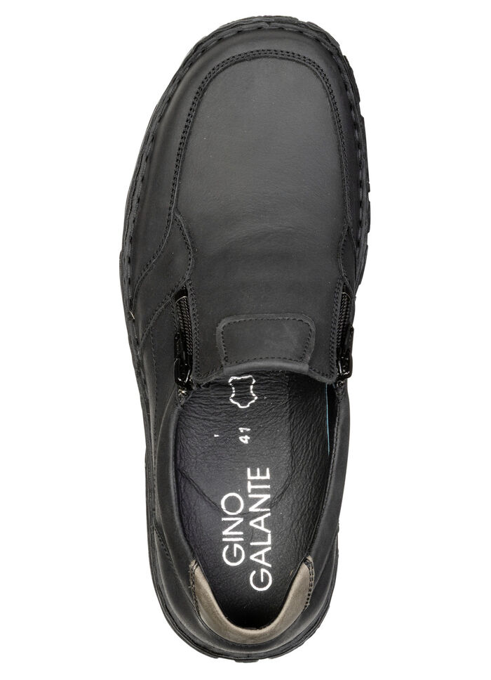 GINO GALANTE, klassieke herenpantoffels, met uitneembaar voetbed ZWART