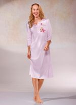 Twee-pack nachtjaponnen, 3/4-mouwen met knoopsluiting 