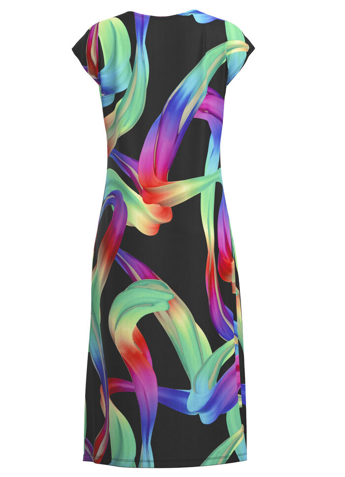 Jurk met een schitterend kleurenprintontwerp 