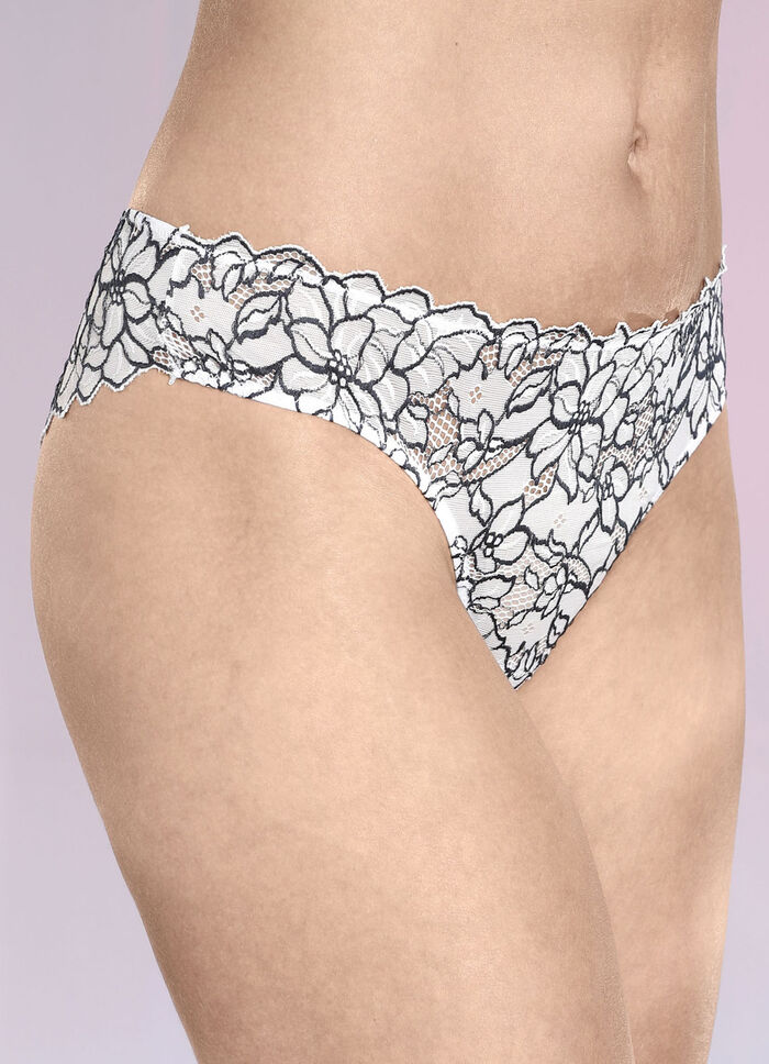 Drie-pack slips van elastische kant 