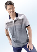 Poloshirt in 3 kleuren MARINE-ECRU