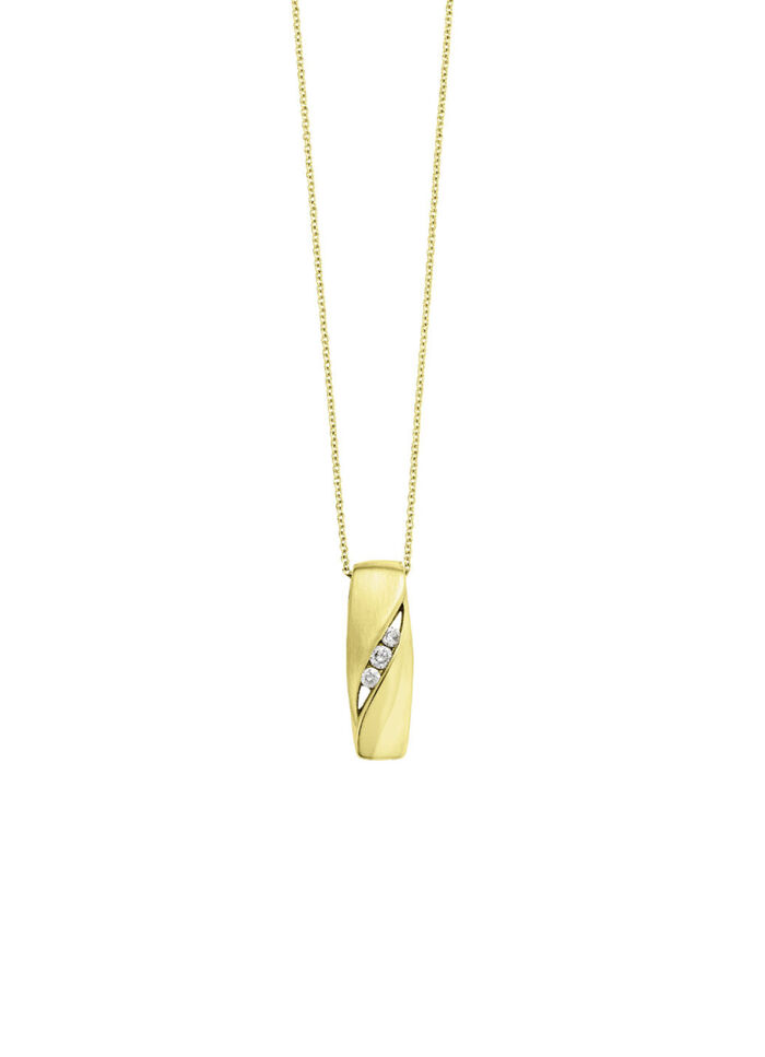 Elegantie in goud: hanger met 3 diamanten 
