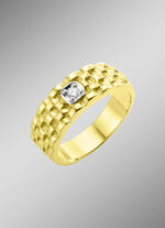 Solide herenring in bicolor met diamant 