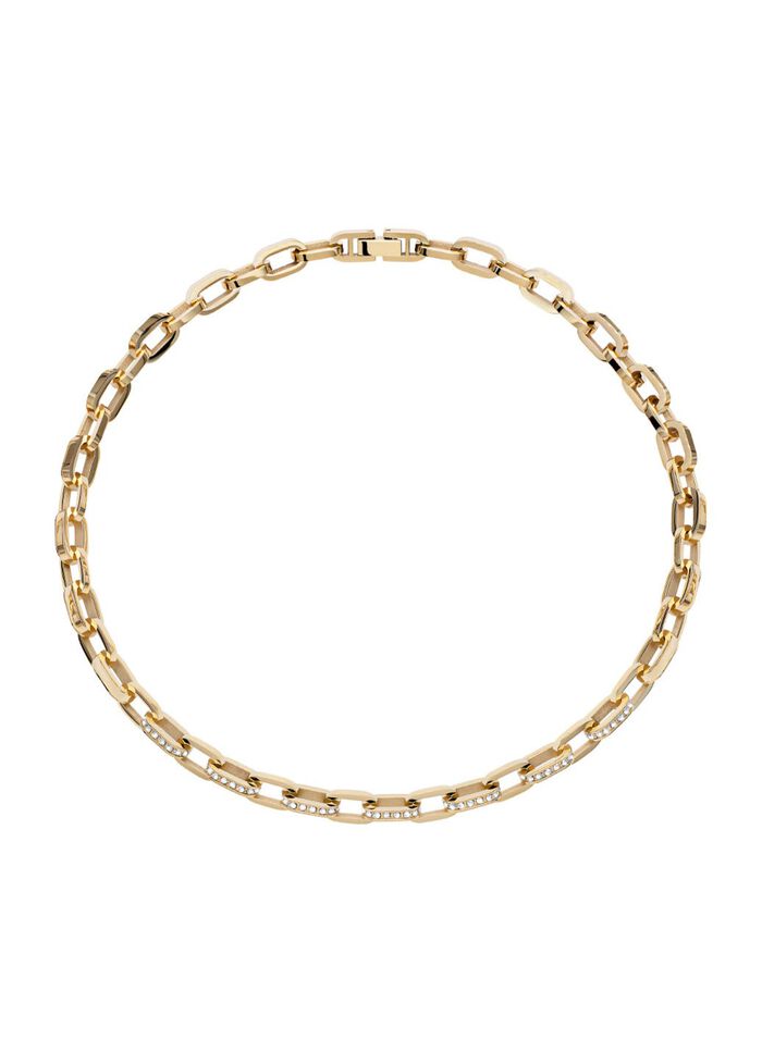 Vergulde roestvrijstalen ketting met kristallen 