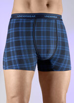 Driepack broeken met een geruit patroon NAVY-ROYALBLAU