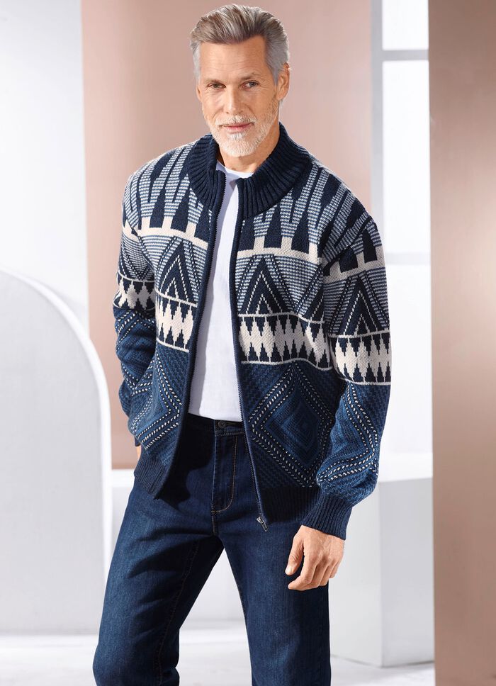 Jas met jacquardmotief 