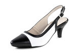 Andrea Conti, chique dames slingpumps, met elastische band SCHWARZ-WEISS