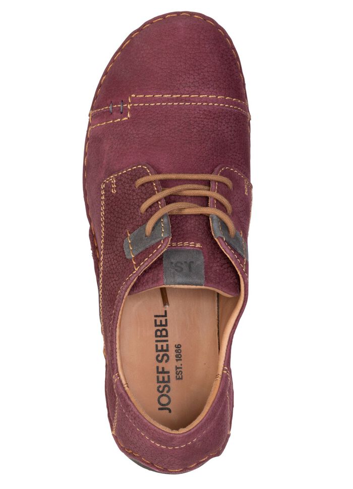 Josef Seibel, klassieke dames veterschoenen, breedte G, met uitneembaar voetbed BESSENGRIJS