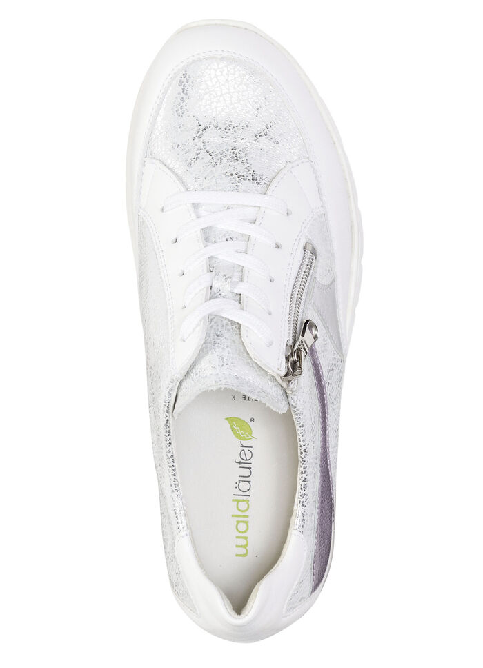 Waldläufer vetersneakers met metallic reliëf WEISS-EISGRAU-FLIEDER