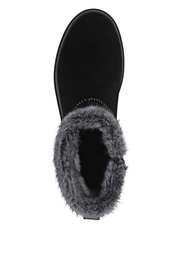 Remonte, gevoerde dames enkellaarsjes, winterschoenen, breedte G, met lamsvacht ZWART