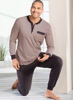 Pyjama met knoopsluiting en manchetten 