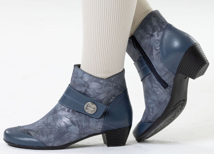 ELENA EDEN, elegante dames enkellaarsjes, breedte G, met uitneembaar voetbed JEANS