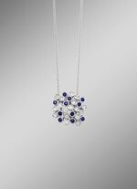 Hoogwaardige hanger met saffier en diamanten 